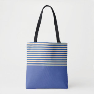Bolsa Tote Azul Na Faixa Azul