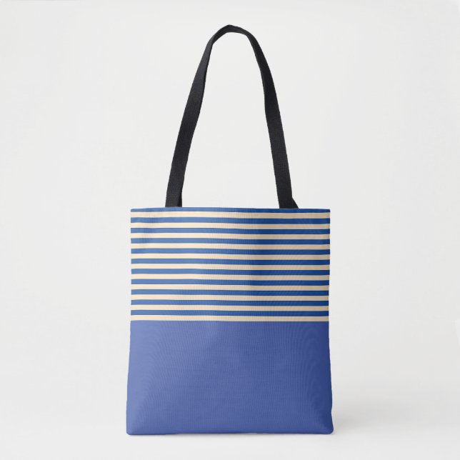 Bolsa Tote Azul Na Faixa Azul (Frente)