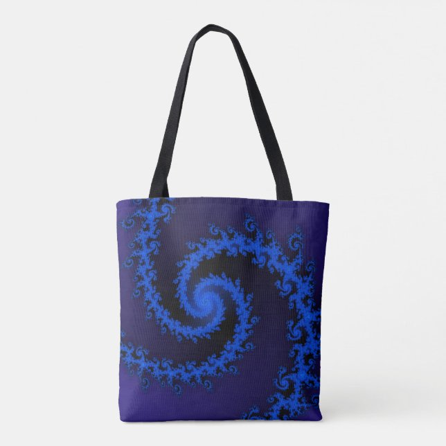 BOLSA TOTE AZUL NO DESIGN FRACTAL AZUL (Verso)