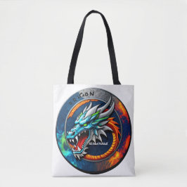 Bolsa tote azul Old School Pickleball Dragon 