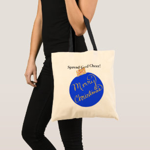 Bolsa Tote Azul .Ornament Ball Cheer