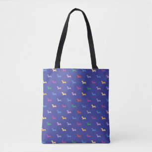 Bolsa Tote Azul-padrão colorido de restituições