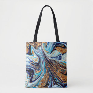 Bolsa Tote Azul Persa Agate: Textura Luxuosa Oriental