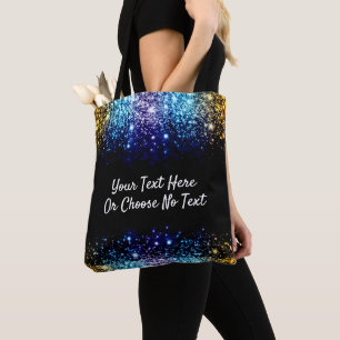 Bolsa Tote Azul roxo Dourado do brilho feito sob encomenda de