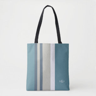 Bolsa Tote Azul-Teal Moderno e Azul-bronzeado-Strike Personal