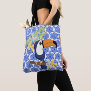 Bolsa Tote Azul Vintage Damask