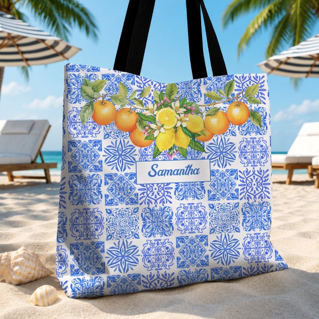 Bolsa Tote Azulejo-amarelo-siciliano (Criador carregado)