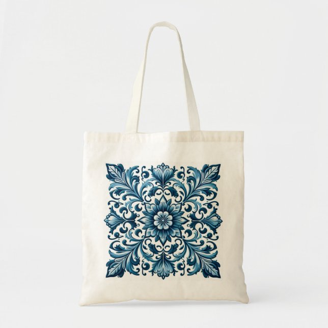 Bolsa Tote Azulejo azul português (Frente)