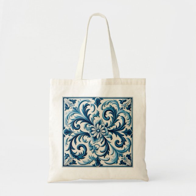 Bolsa Tote Azulejo azul português (Frente)
