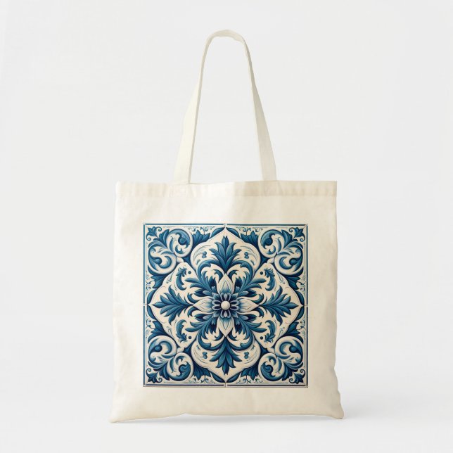 Bolsa Tote Azulejo azul português (Frente)