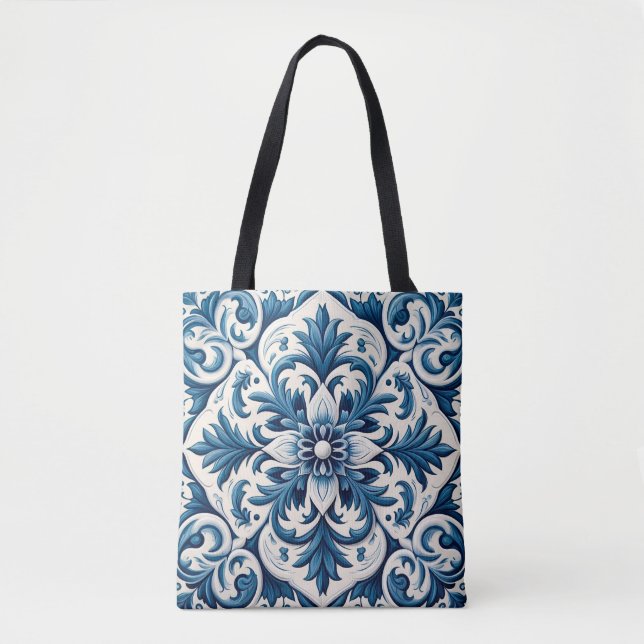 Bolsa Tote Azulejo azul português (Frente)