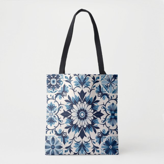 Bolsa Tote Azulejo azul português (Frente)