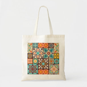 Bolsa Tote Azulejo Colorido de Patchwork Islam Motifs