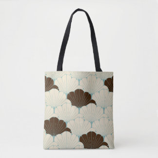 Bolsa Tote Azulejo de Folhagem Azul do Estilo Japonês