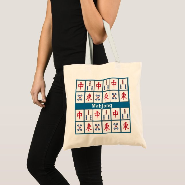 Bolsa Tote Azulejo de jogos Mahjong DesignTote Bag (Frente (produto))