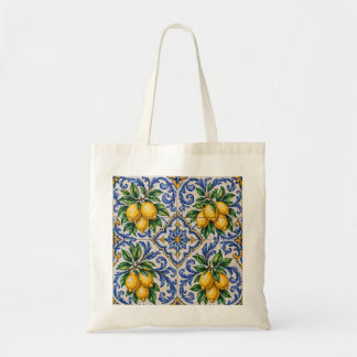 Bolsa Tote Azulejo de Limão Mediterrâneo