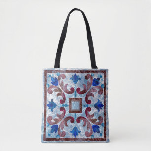 Bolsa Tote Azulejo italiano de Vintage com abstrato de padrão