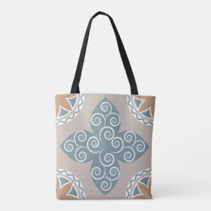 Bolsa Tote Azulejo Mosaico Elegante Marroquino Padrão Boho