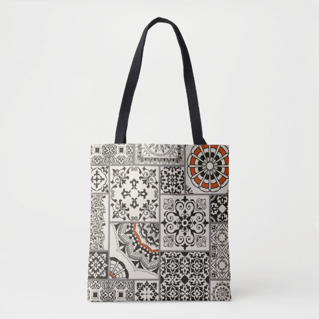 Bolsa Tote Azulejo sem falhas com o Islã, árabe, indiano (Frente)