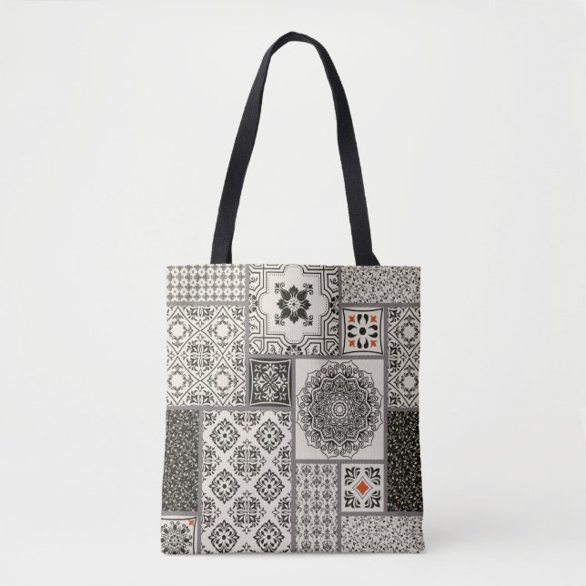Bolsa Tote Azulejo sem falhas com o Islã, árabe, indiano (Frente)