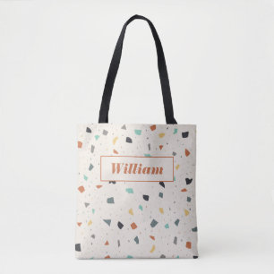 Bolsa Tote Azulejo Terrazzo Confetti Modern Style Personaliza