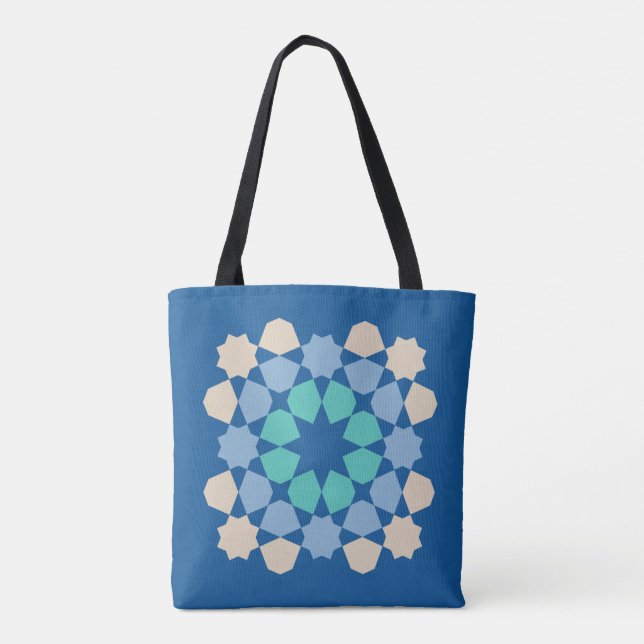 Bolsa Tote Azulejo Turquesa Tranquilidade (Verso)