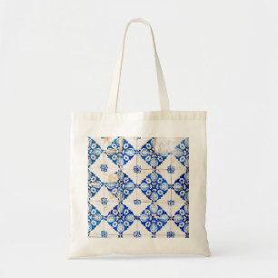 Bolsa Tote azulejo velho po de Portugal da decoração azul d