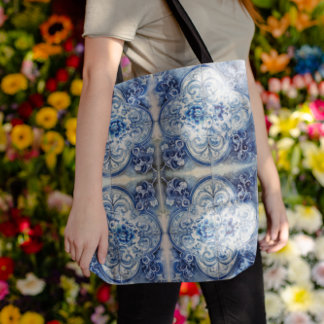 Bolsa Tote Azulejos Antigos no Azul Delft