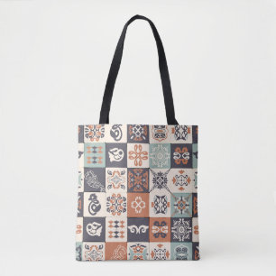 Bolsa Tote Azulejos, Azulejos, cor de laranja, lisb