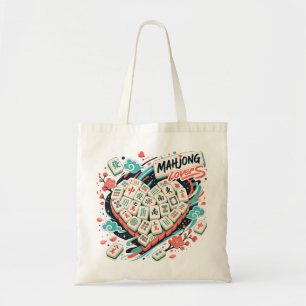 Bolsa Tote Azulejos Coloridos de Mahjong Design de Noite de J