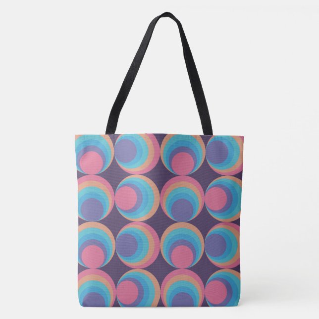 Bolsa Tote Azulejos de Órbita Cósmica Retro (Frente)