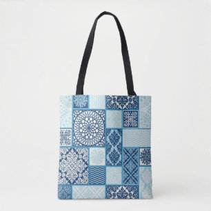 Bolsa Tote Azulejos de patch, plano de fundo perfeito.