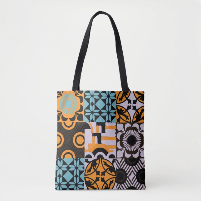 Bolsa Tote Azulejos de vindima: detalhes decorativos complexo (Frente)