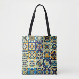 Bolsa Tote Azulejos decorativos de ornamentado tradicionais.