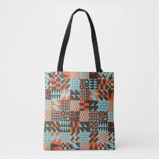 Bolsa Tote Azulejos geométricos mosaicos, padrão elegante sem