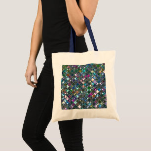 Bolsa Tote Azulejos Glitz Orçamento multicolorido de mala de 