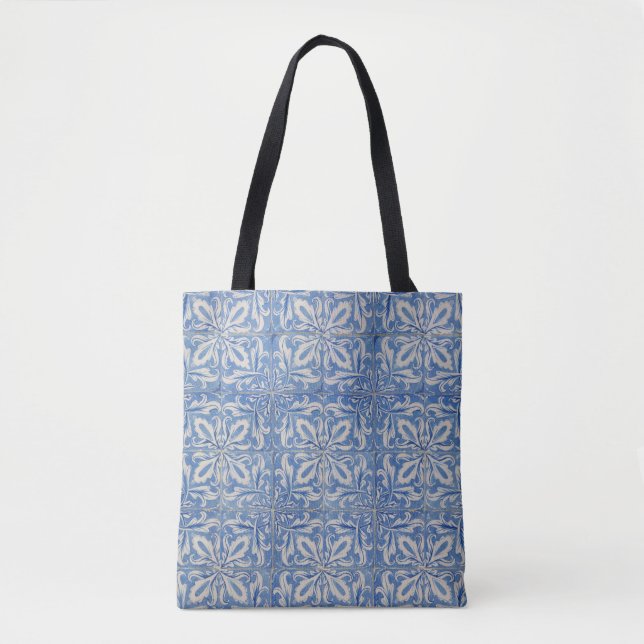 Bolsa Tote Azulejos Portugueses Azulejos Azul Branco (Frente)