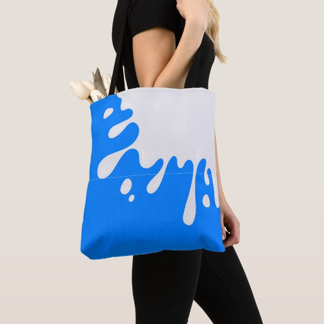 Bolsa Tote Azure Blue Paint Splash (Close Up)