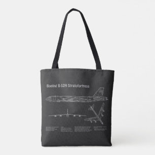 Bolsa Tote B-52 Esttratofortaleza - Planos de avião em planta