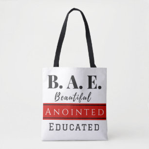 Bolsa Tote B.A.E. Sacola com correias pretas (cristão)