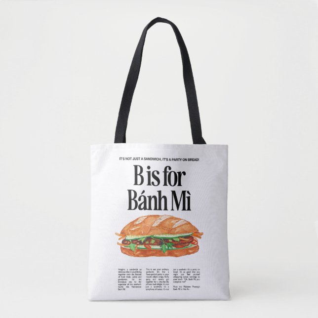 Bolsa Tote B é para sanduíche vietnamita de Banh Mi (Frente)