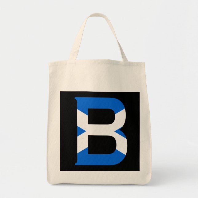 Bolsa Tote B Monograma sobreposto à Scottish Flag gtcnt (Frente)