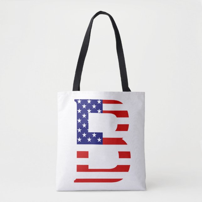 Bolsa Tote B Monograma sobreposto ao certificado de bandeira  (Frente)