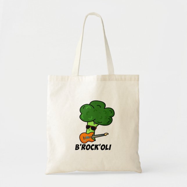 Bolsa Tote B-Rock-Oli Funny Rocker Broccoli Pun (Frente)