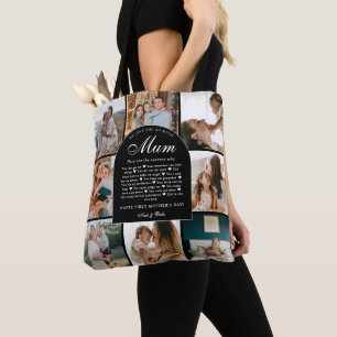 Bolsa Tote B & W Razões pelas quais Amamos Você Mãe Colagem d