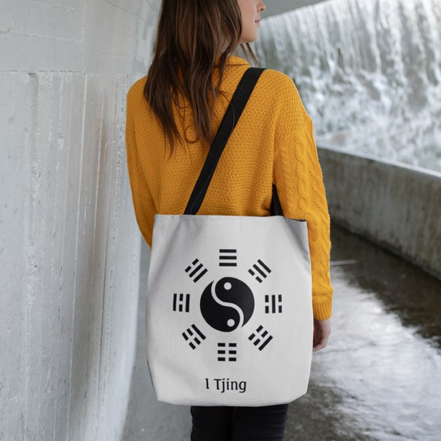 Bolsa Tote Ba Gua, oito trigramas, yin yang personalizável (Criador carregado)