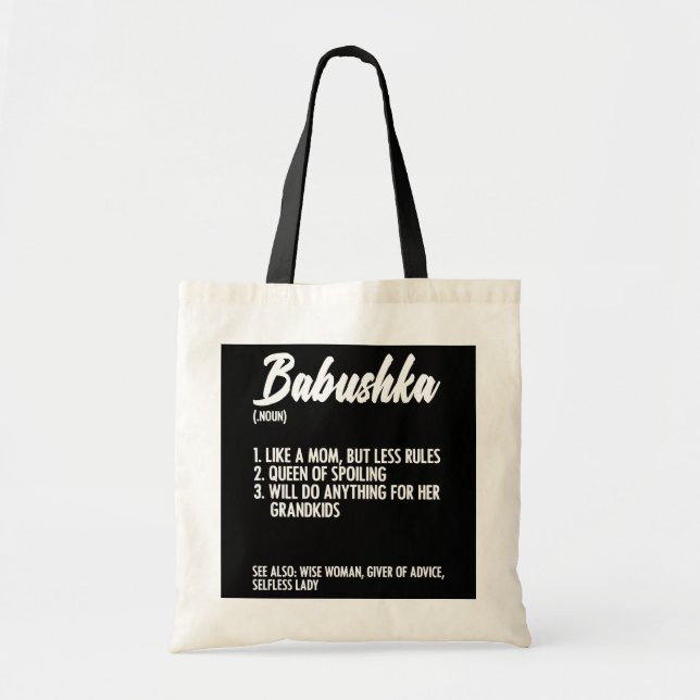 Bolsa Tote Babushka Definição Avó Mãe Russa (Frente)