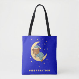 Bolsa Tote Baby Bear Hibernating on Moon