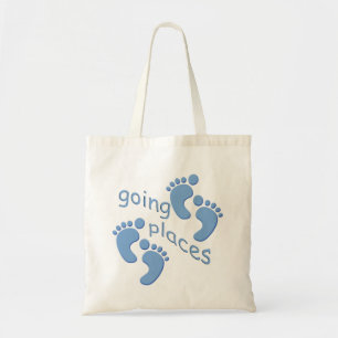 Bolsa Tote Baby Boy Pés Pequenos Indo Para Os Lugares Pegada