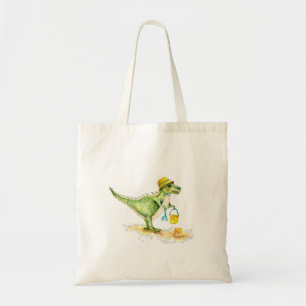 Bolsa Tote Baby Dinosaur T-Rex na praia